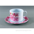 Flower Design Melamine Tea Cup And Coaster Set